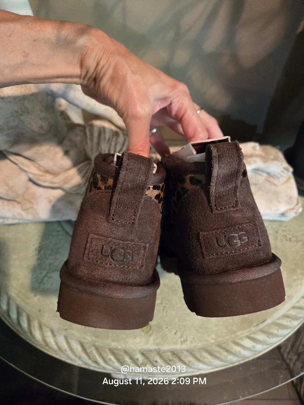 Ugg Classic Ultra Mini Caspian Boot Leopard Print Calf Hair Designer #805